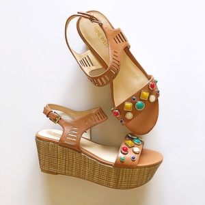 • PRICE FIRM • Nine West Jeweled Wedges